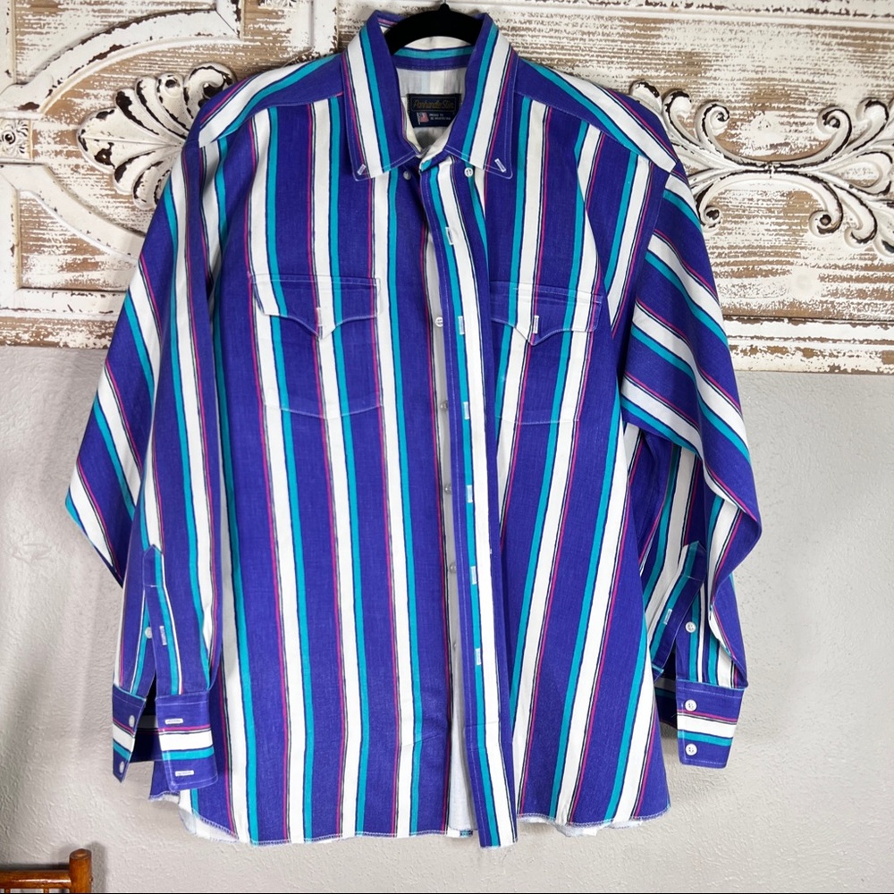 Panhandle Slim vintage striped button up shirt 17.5 / 35